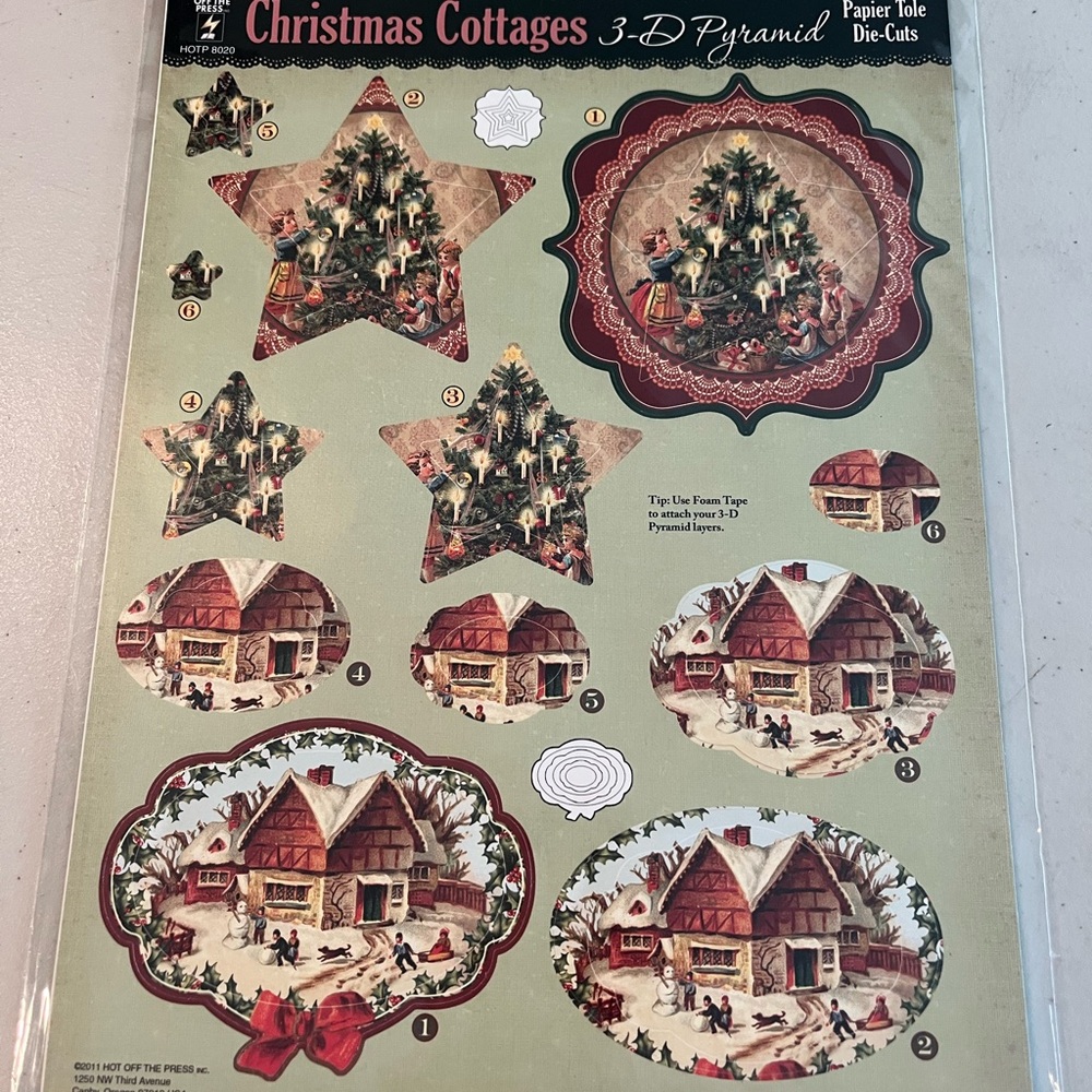 Green and Red Arts & Crafts Office Set. Two sheets